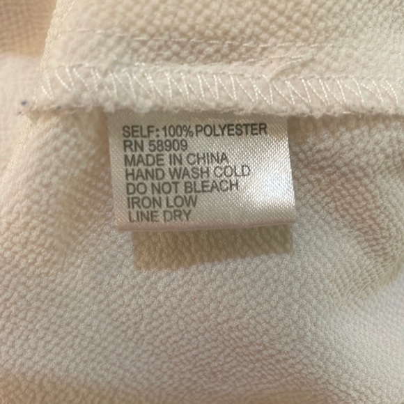 Gianni Bini Size Medium Tunic Top Long Sleeve Blouse White Blue Oversize - Picture 5 of 5